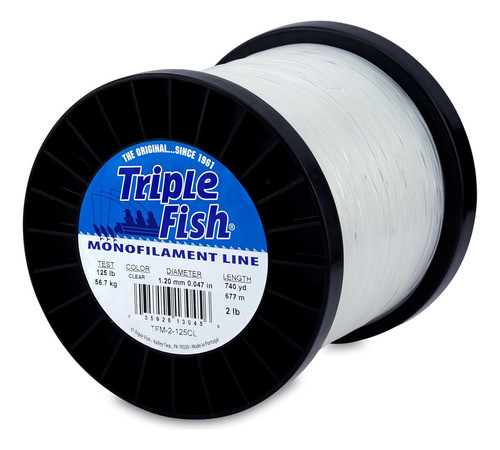 Triple Fish Línea Pesca Monofilamento 125lb 740yd 0