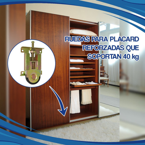 Rueda Dorada Kit Placard Integral Mueble Corredizo X 4 Uni 1