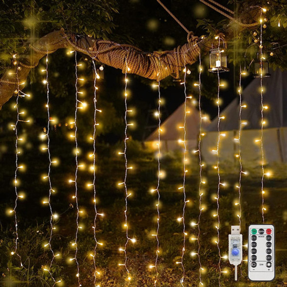 Luces Led Cortina Colgantes Impermeables Blanco Cálido 0