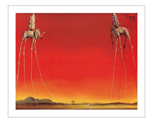 Lamina Fine Art Los Elefantes Dali Salvador 50x60 Myc 0