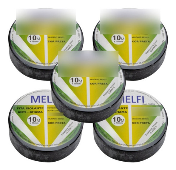Fita Isolante Multiuso Kit 5 Unidades 18mm X 10m 0