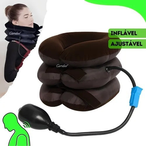 Colar Cervical Pneumatico Massagem Viagem Inflavel Pescoço 0