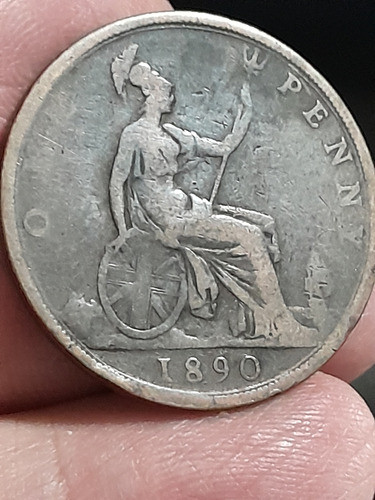 Moneda Inglaterra One Penny  1899 Km#755 Ref 488 Libro 3 0