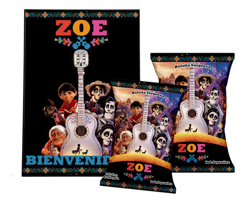 Combo Cotillon Infantil Personalizado Coco Disney 0