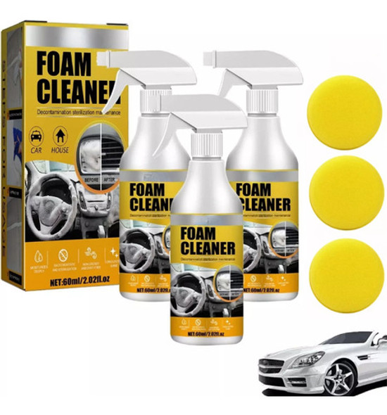 Limpador De Espuma Em Spray Automotivo De 3 Peças 0