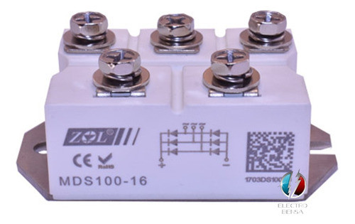 Puente Rectificador Trifasico 100a 1600v (m-18)(p3-) 0