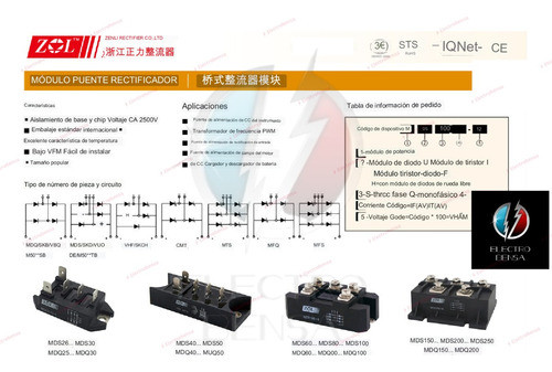 Puente Rectificador Trifasico 100a 1600v (m-18)(p3-) 1