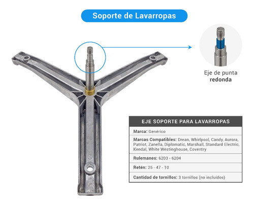 Kit Soporte Tambor Compatible Lavarropas Whirlpool Wfe61a 1