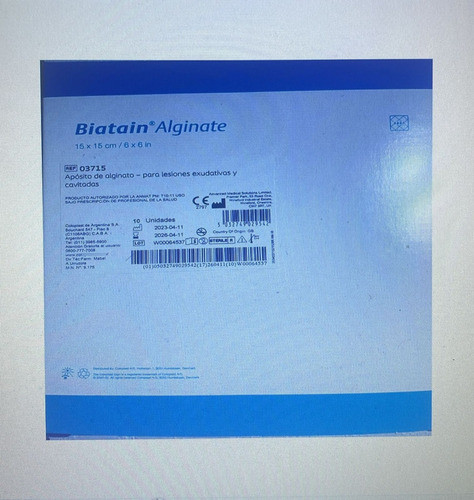 Aposito De Alginato De Calcio /biatain Alginate 15 ×15 Cm 1