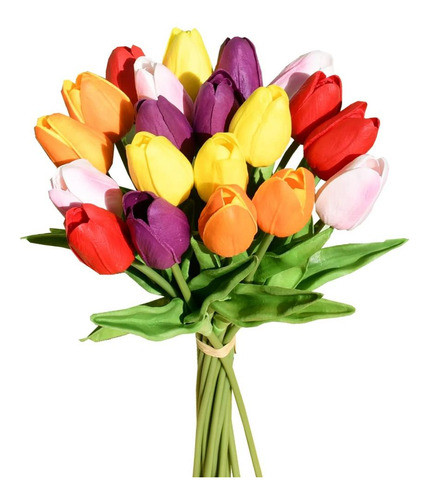 Flores Artificiales 20 Tulipanes Hogar Fiesta Deco - 2color 0