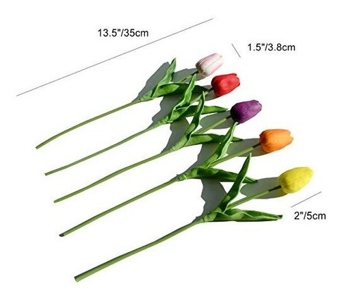 Flores Artificiales 20 Tulipanes Hogar Fiesta Deco - 2color 1