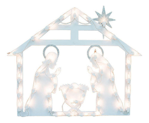 Decoracin De Silueta De Ventana De Navidad Con Luz Blanca De 0