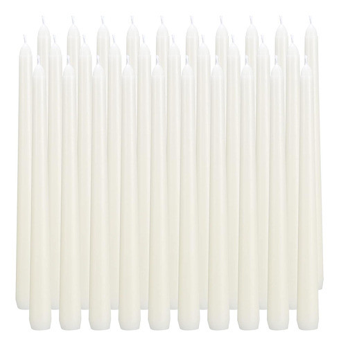 Paquete De 30 Velas Conicas De Color Marfil De 25cm 0