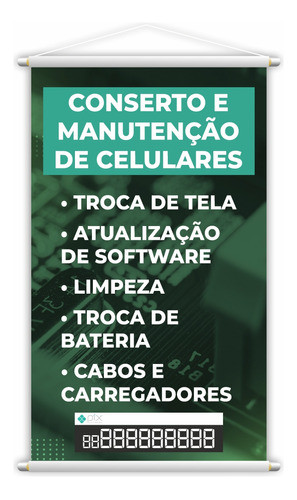 Banner Conserto Manutenção De Celulares Número Pix 60x40cm 0