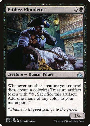 Carta Magic Pitiless Plunderer Rivals Of Ixalan Mtg 0