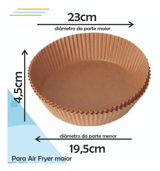 Forma Antiaderente Descartável Forro Para Air Fryer 100 Un 1