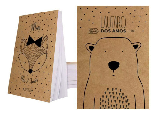 Souvenir Anotador Personalizado Nórdico Papel Madera X40!!! 0
