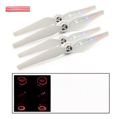 2 Pares Led Luz Hélice Flash Cobra Para Dji Phantom 4 Pro Ac 0