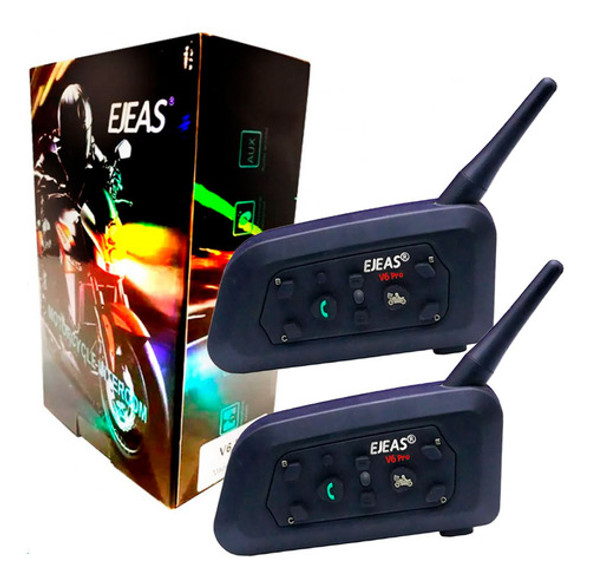 Combo 2 Intercomunicadores V6-pro Bluetooth Casco De Moto 0