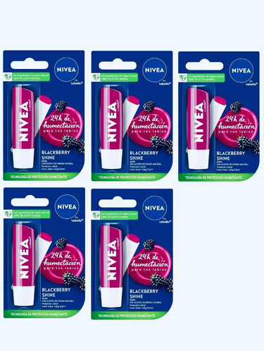 5 Protector Labial Humectante Nivea Blackberry 0