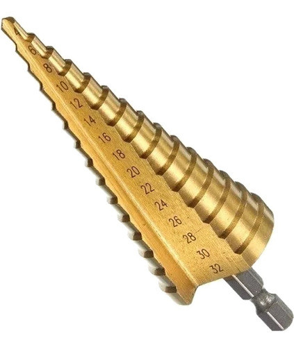 Mecha Broca Escalonada Progresiva Metal Hss 4-32 Mm Eurotech 0
