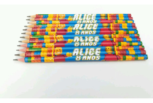 X10 Lapices Personalizados Ideal Souvenirs Sorpresitas Lego 1