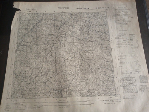 Antigo Mapa Da 2 Guerra- Itália-  Treppio - 98 Iii Sw 0