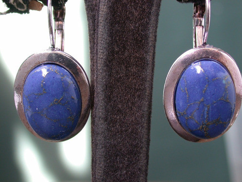 Luli Caravanas Brisura Metal Piedra Lapis Lazuli Importante 1
