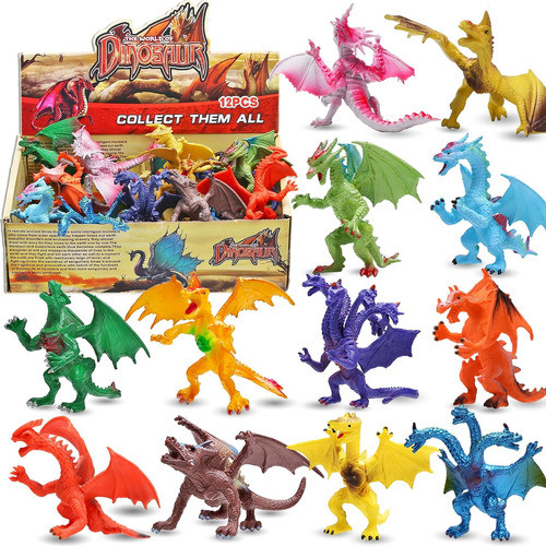 Dragones Realistas De 10 Cm Con 12 Figuras Miniatura 0