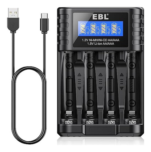 Ebl Cargador De Batería Universal, 1.5 V De Iones 0