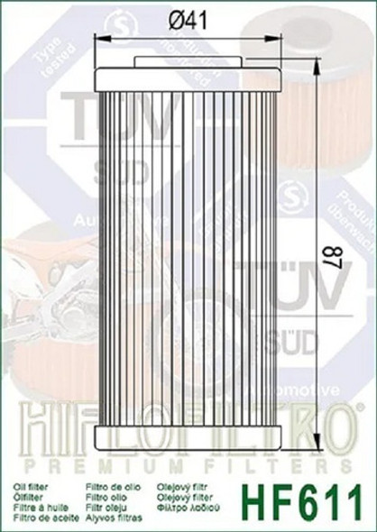 Filtro Aceite Hf 611 Bmw G 450 X / Sherco Factory Six Days 1
