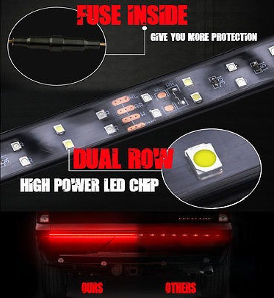 60  Barra De Luz Led Trasera Tira Reversa Freno Intermitente 1