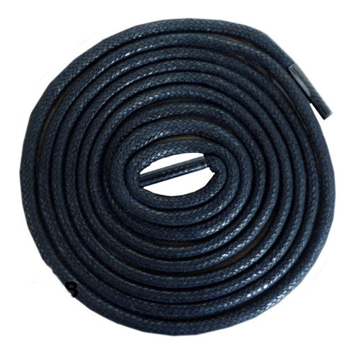 1 Par Cadarço Redondo Botas Coturnos 1.80 Preto Encerado 0