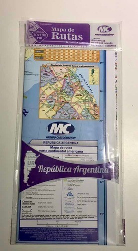 Mapa Rutas De La Rep. Argentina  70x100 Papel Ilustracion 1