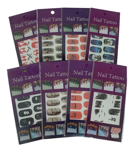 Tatoo Uñas Halloween Varios Modelos 0