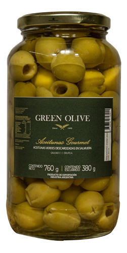 Aceitunas Verdes Green Olive N°0 Descarozadas 380g Vidrio 0