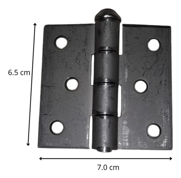Bisagra Carrocera Municion 65x70 Mm Con Agujero Hierro X 2 U 1