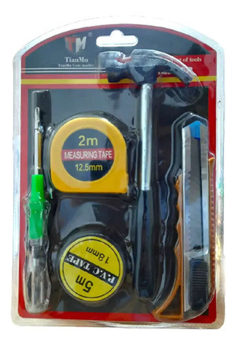 Set De Herramientas Martillo Trincheta Destornillador Cinta 0