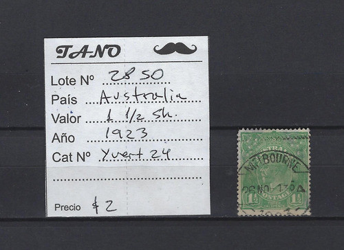 Lote2850 Australia 1 1/2 Shilling 1923 Yvert# 24 Estampilla 1