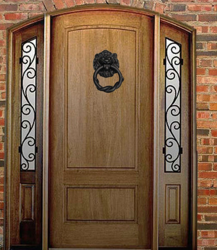 Llamador Puerta Principal Cabeza De Leon Hierro 170x110mm 1