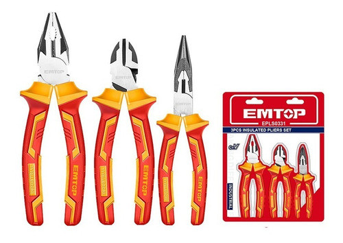 Kit De 3 Set Pinzas Pinza Universal Alicate Aislante 1000v 0