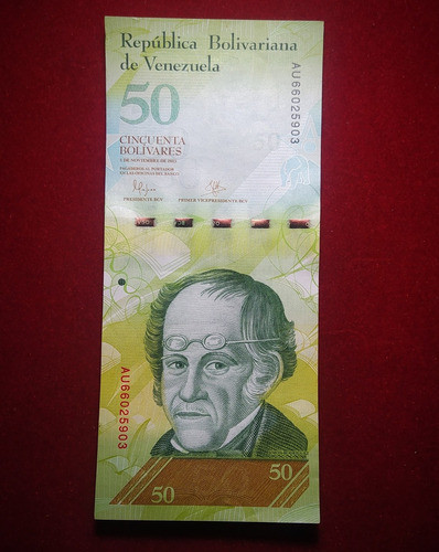 Billete 50 Bolivares Venezuela 2015 Pick 92 K 0