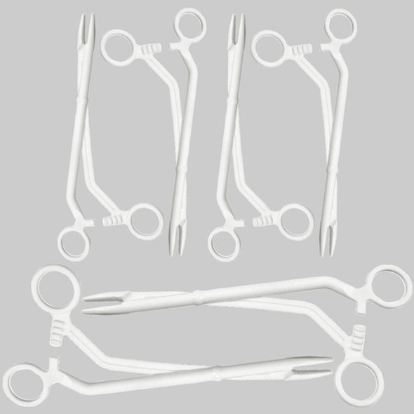 Kit Pinça Cheron Estéril Descartável Branco Com 10 Unidades 0