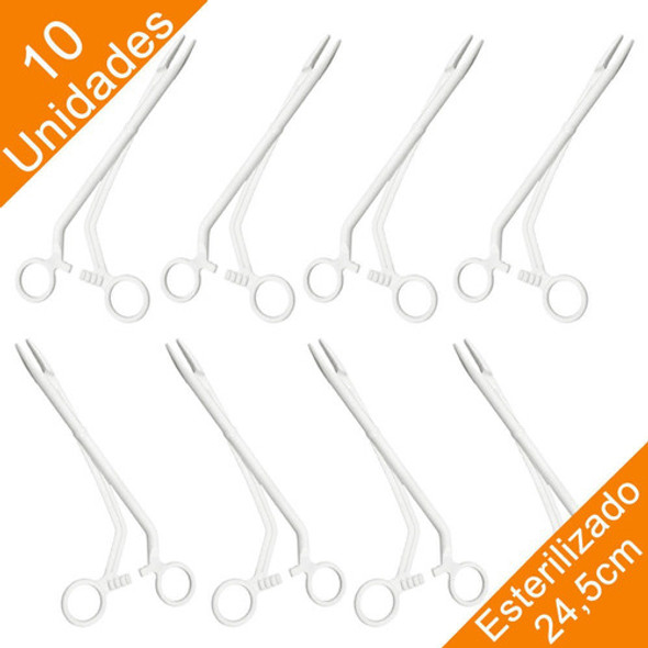 Kit Pinça Cheron Estéril Descartável Branco Com 10 Unidades 1