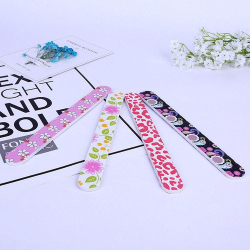 Lima Uñas Recta Oval Estampada Pulido Manicura 1