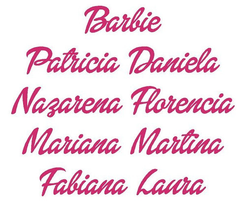 Calco Para Auto Moto Camioneta Barbie Tu Nombre En Rosado 0