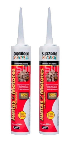 Sellador Silicona Alta Temperatura Motor Suprabond 280ml X2u 0
