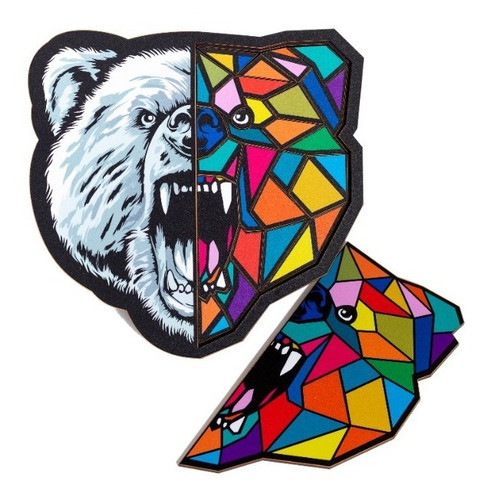 Rompecabezas Puzzle Oso Madera Diseño Juego De Mesa Ingenio 0