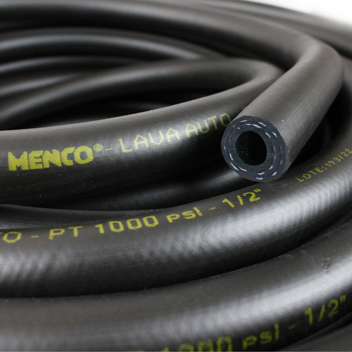 Mangueira Lava Jato Auto Lona Dupla 1000psi 1/2 Preta - 25m 1