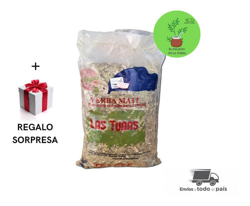 Yerba Mate Las Tunas Canchada X 10u De 500gr + Regalo 0